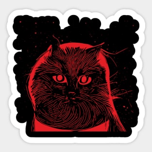 Cosmic Cat red print Sticker